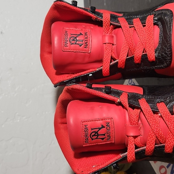 PARISH NATION Red Black Sneaker Boot 9.5 - Picture 7 of 13